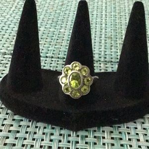 Beautiful peridot cluster ring